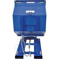 Self-Dumping Hopper, Steel, 1 cu.yd., Blue Cam Industrial