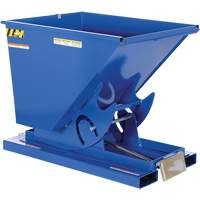 Self-Dumping Hopper, Steel, 1/2 cu.yd., Blue Cam Industrial
