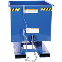 Self-Dumping Hopper, Steel, 1/2 cu.yd., Blue Cam Industrial