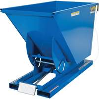 Self-Dumping Hopper, Steel, 3/4 cu.yd., Blue Cam Industrial