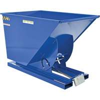 Self-Dumping Hopper, Steel, 1 cu.yd., Blue Cam Industrial