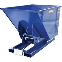 Self-Dumping Hopper, Steel, 1 cu.yd., Blue Cam Industrial