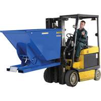 Self-Dumping Hopper, Steel, 1-1/2 cu.yd., Blue Cam Industrial