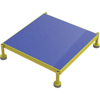 Adjustable Height One-Step Work Platform, 24" W x 24" D, 800 lbs. Capacity, All-Welded Cam Industrial