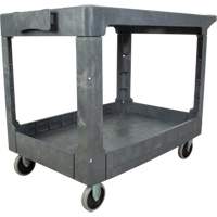 Flat-Shelf Utility Service Cart, 2 Tiers, 25-1/4" x 32-1/4" x 44", 550 lbs. Capacity Cam Industrial