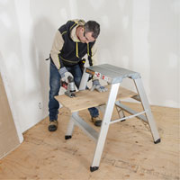 Poste de travail chevalet de sciage portatif, Cadre Aluminium, 12-1/4" p x 36" h Cam Industrial