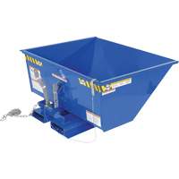 Low Profile D-Style Self Dumping Hopper, Steel, 1/2 cu.yd., Blue Cam Industrial