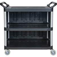 Utility Cart, 3 Tiers, 19-3/4" x 37-1/2" x 40-1/4", 250 lbs. Capacity Cam Industrial