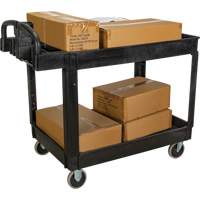 Utility Cart, 2 Tiers, 25-5/8" x 33-1/2" x 43-3/4", 550 lbs. Capacity Cam Industrial