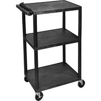 Electric Utility Cart, 3 Tiers, 24" x 42" x 18", 300 lbs. Capacity Cam Industrial