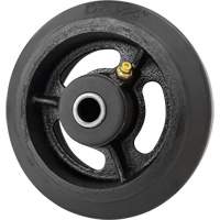 Mold-On Rubber Wheel, 5'' (127 mm) Dia. x 1-1/2" (38 mm) W, 400 lbs. (181 kg.) Capacity Cam Industrial