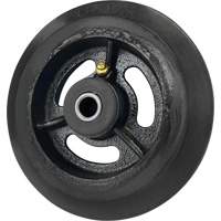 Mold-On Rubber Wheel, 6'' (152 mm) Dia. x 1-1/2" (38 mm) W, 450 lbs. (204 kg.) Capacity Cam Industrial