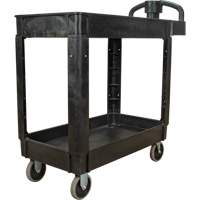 Utility Cart, 2 Tiers, 17-1/8" x 33-1/2" x 37-5/8", 550 lbs. Capacity Cam Industrial