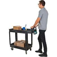 Utility Cart, 2 Tiers, 17-1/8" x 33-1/2" x 37-5/8", 550 lbs. Capacity Cam Industrial