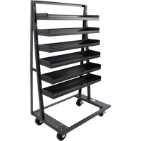 Single-Sided Heavy Duty A-Frame Cart with 6 Lipped Trays, 38" x 25" x 63", 2500 lbs. Capacity Cam Industrial