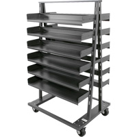 Double-Sided Heavy Duty A-Frame Cart with 12 Trays, 38" x 30" x 63", 2500 lbs. Capacity Cam Industrial