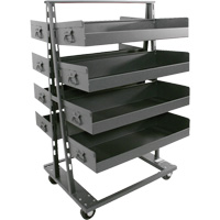 Double-Sided Heavy Duty A-Frame Cart with 8 Large Lipped Trays, 38" x 30" x 63", 2500 lbs. Capacity Cam Industrial