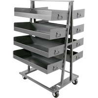Double-Sided Heavy Duty A-Frame Cart with 8 Large Lipped Trays, 38" x 30" x 63", 2500 lbs. Capacity Cam Industrial