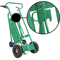 Powered Drum Hand Truck with Pneumatic Wheels Cam Industrial
