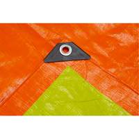 High-Visibility Heavy-Duty Woven Tarp, Polyethylene, Green/Orange, 16' x 20' x 12 mils Cam Industrial
