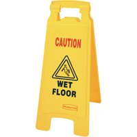 "Wet Floor" Safety Signs, English with Pictogram Cam Industrial