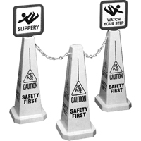 "Caution" Lamba Traffic Cones, English with Pictogram Cam Industrial