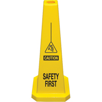 "Safety First" Lamba Traffic Cones, English with Pictogram Cam Industrial