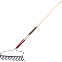 Pro Bow Rake, Wood Handle, 60" L, 16" Blade, 15 Tines Cam Industrial