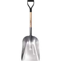 Heavy-Duty Grain & Coal Scoop Shovel, Wood, Aluminum Blade, D-Grip Handle, 27-3/4" Length Cam Industrial