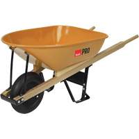 Pro Heavy-Duty Wheelbarrow, 6 cu. ft., Steel Tray Cam Industrial