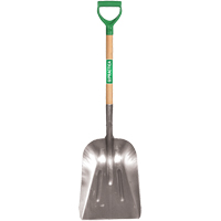 Scoop Shovel, Wood, Aluminum Blade, D-Grip Handle, 29" Length Cam Industrial