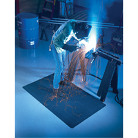 WeldSafe&reg; No. 447 Matting, Rubber, 75' L, 2' W x 9/16" Thick, Black Cam Industrial