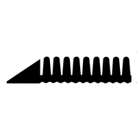 Mat-A-Dor Mat, Rubber, Scraper Type, Finger Tip Style Pattern, 3' x 6', Black Cam Industrial