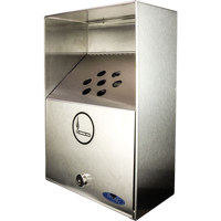 Smoking Receptacles, Wall-Mount, Stainless Steel, 3.3 Litres Capacity, 13-1/2" Height NI752 | Cam Industrial