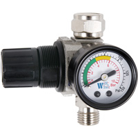 Air Dial Regulator with Gauge for Spray Gun, 1/4" NPT, 135 PSI Max. PSI, Standard Cam Industrial