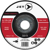 Meule &agrave; tronçonner Power Abrasive, 4-1/2" x 1/8", Arbre de 7/8", Type 27, 13 300 Tr/min Cam Industrial