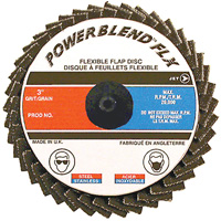 POWERBLEND FLX Roll-on Flap Disc, 2" x Type R, Z40 Grit, Zirconia Alumina Cam Industrial