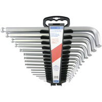 Jumbo Extra-Long Ball Nose Hex Key Set, 17 Pcs., Metric Cam Industrial