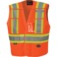 6930 Drop Shoulder Tear-Away Safety Vest, High Visibility Orange, Large/X-Large, Polyester Cam Industrial