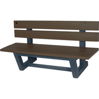 Outdoor Park Benches, Recycled Plastic, 60" L x 22-13/16" W x 29-13/16" H, Umber Cam Industrial
