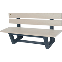 Outdoor Park Benches, Recycled Plastic, 60" L x 22-13/16" W x 29-13/16" H, Sand Cam Industrial