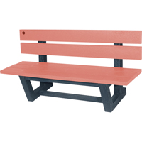 Outdoor Park Benches, Recycled Plastic, 60" L x 22-13/16" W x 29-13/16" H, Redwood Cam Industrial