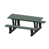 Recycled Plastic Outdoor Picnic Tables, 72" L x 60-5/16" W, Grey Cam Industrial