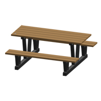 Recycled Plastic Outdoor Picnic Tables, 72" L x 60-5/16" W, Redwood Cam Industrial