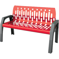 Stream Benches, Steel, 48" L x 25" W x 34" H, Red Cam Industrial