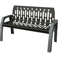 Stream Benches, Steel, 48" L x 25" W x 34" H, Black Cam Industrial
