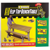 Basics<sup>®</sup> Flip Top Park Bench / Table, Plastic, 96" L x 26" W x 34" H, Sand NJ438 | Cam Industrial