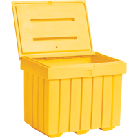Economy Salt Sand Storage Container, 32" x 23" x 27-1/2", 10 cu. Ft., Yellow Cam Industrial