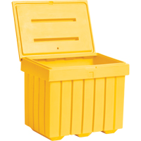 Economy Salt Sand Storage Container, 32" x 23" x 27-1/2", 10 cu. Ft., Yellow NJ451 | Cam Industrial