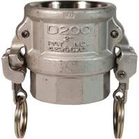 Coupleur &agrave; came et cannelure EZ Boss-Lock, Acier inoxydable, Type D, 1", NPT femelle, 250 PSI Cam Industrial